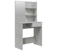 vidaXL Coiffeuse avec miroir gris béton 74,5x40x141 cm