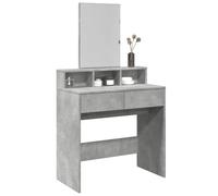 Vidaxl Coiffeuse Avec Miroir Gris Béton 80x41x144,5 Cm Multicolore