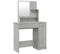 Vidaxl Coiffeuse Avec Miroir Gris Béton 86,5x35x136 Cm Multicolore