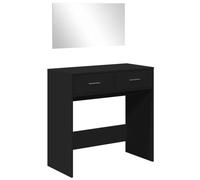vidaXL Coiffeuse avec miroir – Noir 80x39x80 cm, Table de maquillage et à bijoux