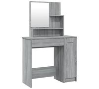 vidaXL Coiffeuse Sonoma gris avec miroir et rangement 86,5x35x136 cm 820494