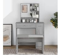 vidaXL Coiffeuse avec miroir Sonoma gris 86,5x35x136 cm 820494