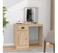 vidaXL Coiffeuse avec Miroir, Table de Maquillage avec Rangement, Table Cosmétique, Meuble de Chambre à Coucher, Moderne, 816763