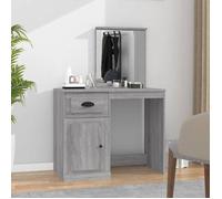 vidaXL Coiffeuse avec Miroir, Table de Maquillage avec Rangement, Table Cosmétique, Meuble de Chambre à Coucher, Moderne, 816766