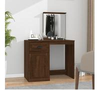 vidaXL Coiffeuse avec Miroir, Table de Maquillage avec Rangement, Table Cosmétique, Meuble de Chambre à Coucher, Moderne, 816767