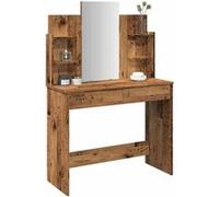 vidaXL Coiffeuse avec miroir vieux bois 96x39x142 cm, table de maquillage, table à bijoux, coiffeuse avec miroir, coiffeuse 857011 Marron G