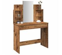 vidaXL Coiffeuse avec miroir vieux bois 96x39x142 cm Marron G
