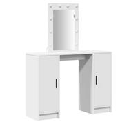 vidaXL Coiffeuse blanche avec éclairage LED 102x33x135 cm