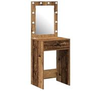 vidaXL Coiffeuse Bois Ancien 50 x 41 x 135 cm Bois d'ingénierie, Coiffeuse élégante, Meuble de Rangement Pratique, Station de Maquillage Moderne avec éclairage LED, Miroir et tiroirs