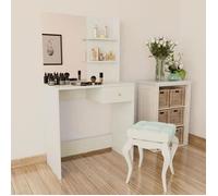 vidaXL Coiffeuse 244861 en bois d'ingénierie 75x40x141 cm Blanc