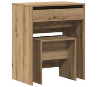 vidaXL Coiffeuse chêne Artisanal 60 x 40 x 75 cm Bois d'ingénierie, Coiffeuse Moderne, Table de Rangement compacte, Organisateur de Maquillage élégant, et Commode Pratique