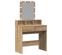 Table De Maquillage Vidaxl Avec Miroir Et Leds En Chêne Artisanal