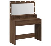 vidaXL Coiffeuse Chêne Brun 100 x 41 x 135 cm Bois d'ingénierie, Coiffeuse Moderne pour Chambre, Rangement rectangulaire, Station de Maquillage élégante avec Miroir