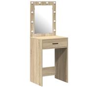vidaXL Coiffeuse Chêne Sonoma 50 x 41 x 135 cm Bois d'ingénierie, Coiffeuse élégante, Meuble de Rangement Pratique, Station de Maquillage Moderne avec éclairage LED, Miroir et tiroirs