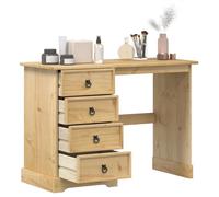 vidaXL Coiffeuse Corona 104x47x75 cm Bois de pin Massif, Table de Maquillage, Table cosmétique, Coiffeuse avec tiroirs, Meuble de Maquillage