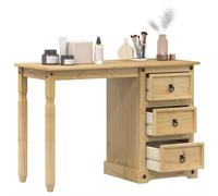 vidaXL Coiffeuse Corona 110x47x75 cm Bois de pin Massif, Table de Maquillage, Table cosmétique, Coiffeuse avec tiroirs, Meuble de Maquillage