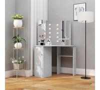 Coiffeuse d angle avec LED Gris béton 111x54x141,5 cm