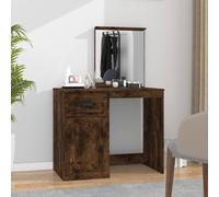 Vidaxl Coiffeuse Et Miroir Chêne Fumé 90x50x132,5 Cm Bois D'ingénierie Multicolore