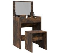 Vidaxl Coiffeuse Et Tabouret Chêne Fumé 60x40x113,5 Cm Multicolore