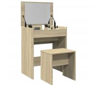 vidaXL Coiffeuse et tabouret Chêne Sonoma 60 x 40 x 113,5 cm Multicolore