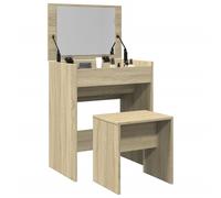 Vidaxl Coiffeuse Et Tabouret Chêne Sonoma 60x40x113,5 Cm Multicolore