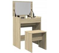 Vidaxl Coiffeuse Et Tabouret Chêne Sonoma 60x40x113,5 Cm Multicolore