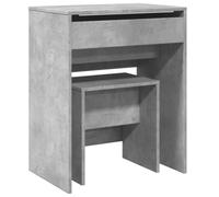 vidaXL Coiffeuse et tabouret – Gris béton – 60x40x113,5 cm