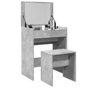 Coiffeuse et tabouret gris béton 60x40x113,5 cm