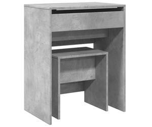 vidaXL Coiffeuse et Tabouret Gris béton 60x40x113,5 cm