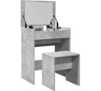 vidaXL Coiffeuse et tabouret – Gris béton – 60x40x113,5 cm