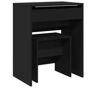 vidaXL Coiffeuse et tabouret – noir – 60 x 40 x 113,5 cm