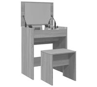 Vidaxl Coiffeuse Et Tabouret Sonoma Gris 60x40x113,5 Cm Multicolore