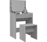 Vidaxl Coiffeuse Et Tabouret Sonoma Gris 60x40x113,5 Cm Multicolore