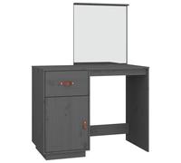 vidaXL Coiffeuse Gris 95x50x134 cm Bois de pin massif