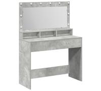 Table De Maquillage Vidaxl Avec Lumières Led En Gris Béton 100x41x135 Cm Gris