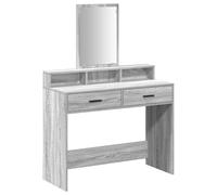 vidaXL Coiffeuse Gris Sonoma 100 x 41 x 140 cm Bois d'ingénierie, Mobilier Moderne, Coiffeuse rectangulaire pour Rangement Pratique, Bureau stylé et Design Fonctionnel.