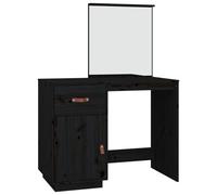 vidaXL Coiffeuse Noir 95x50x134 cm Bois de pin massif