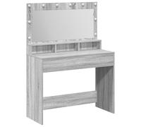 vidaXL Coiffeuse Sonoma Gris 100 x 41 x 135 cm Bois d'ingénierie, Coiffeuse Moderne pour Chambre, Rangement rectangulaire, Station de Maquillage élégante avec Miroir