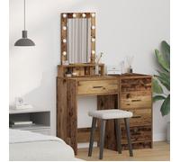 vidaXL Coiffeuse / table de maquillage marron avec éclairage LED, miroir et tiroirs 50x41x140 cm