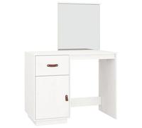 vidaXL Coiffeuse Table de Maquillage Table Cosmétique avec Rangement Table à Bijoux Chambre à Coucher Intérieur Blanc 95x50x134 cm Bois de Pin Massif