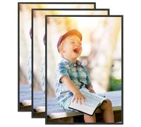 vidaXL Collage de cadres photo 3 pcs de table Noir 18x24 cm MDF