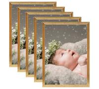 vidaXL Collage de cadres photo 5 pcs de table Doré 15x21 cm MDF