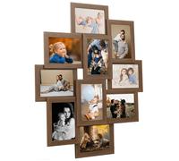 Collage de Cadres Photo pour Photo de 10x(10x15 cm) Cadre d'Image Décoration de Table Salon Salle de Séjour Chambre Intérieur Marron MDF