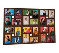 vidaXL Collage de cadres photo de photo 24x(10x15 cm) Marron foncé MDF