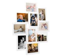 vidaXL Collage de cadres photo pour photo de 10x(13x18 cm) Blanc MDF