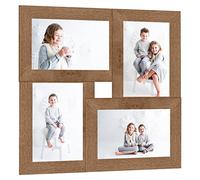 vidaXL Collage de cadres photo pour photo de 4x(10x15 cm) Marron MDF