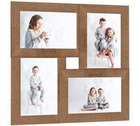 Collage de Cadres Photo pour Photo de 4x(10x15 cm) Cadre d'Image Décoration de Table Salon Salle de Séjour Chambre Intérieur Marron MDF 332768