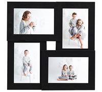 vidaXL Collage de Cadres Photo pour Photo de 4X (13x18 cm) Cadre d'image Décoration de Table Salon Salle de Séjour Chambre Intérieur Noir MDF