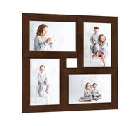 vidaXL Collage de cadres photo pour photo de 4x(13x18 cm) Marron MDF