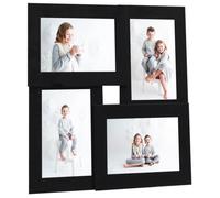 vidaXL Collage de cadres photo pour photo de 4x (13x18 cm) Noir MDF